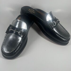 G.H. Bass & Co. Black and Silver Mules